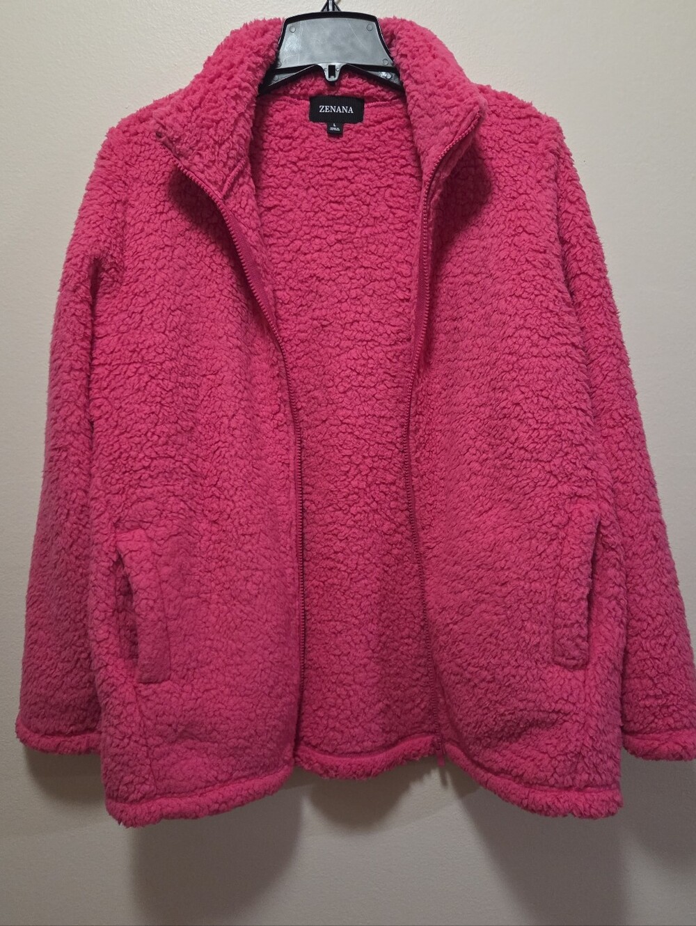 Zenana Women's Pink Sherpa Fleece Jacket